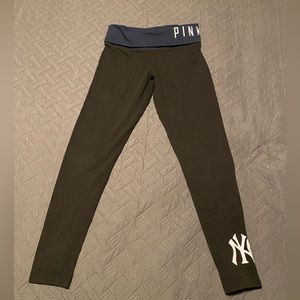 Pink Victoria’s Secret XS leggings NY Yankee’s